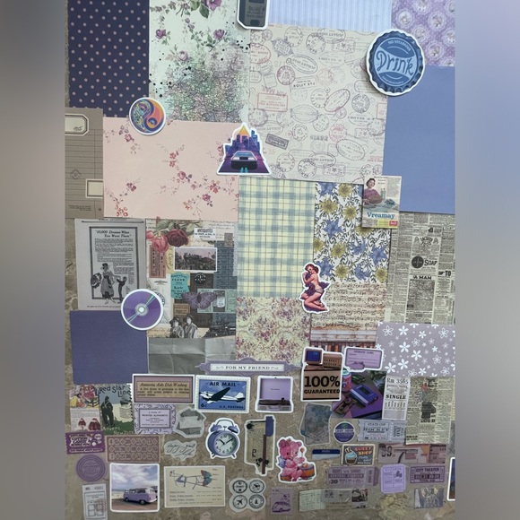 Junk Journal Ephemera Kit: Mixed Retro - Pinup Purple Edition - Picture 7 of 10